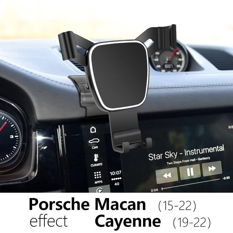 musttrue Car Phone Holder for 2015-2025 Porsche Macan and 2019-2023 Cayenne Auto Accessories Navigation Bracket Interior Decoration Mobile Cell Phone Mount - Image 2